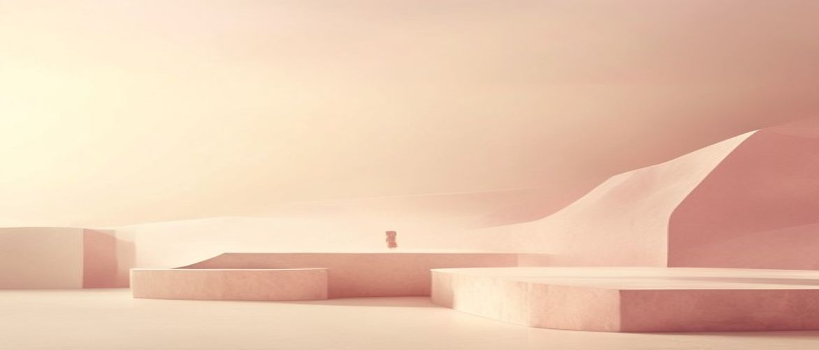 Sculptural landscape in mist